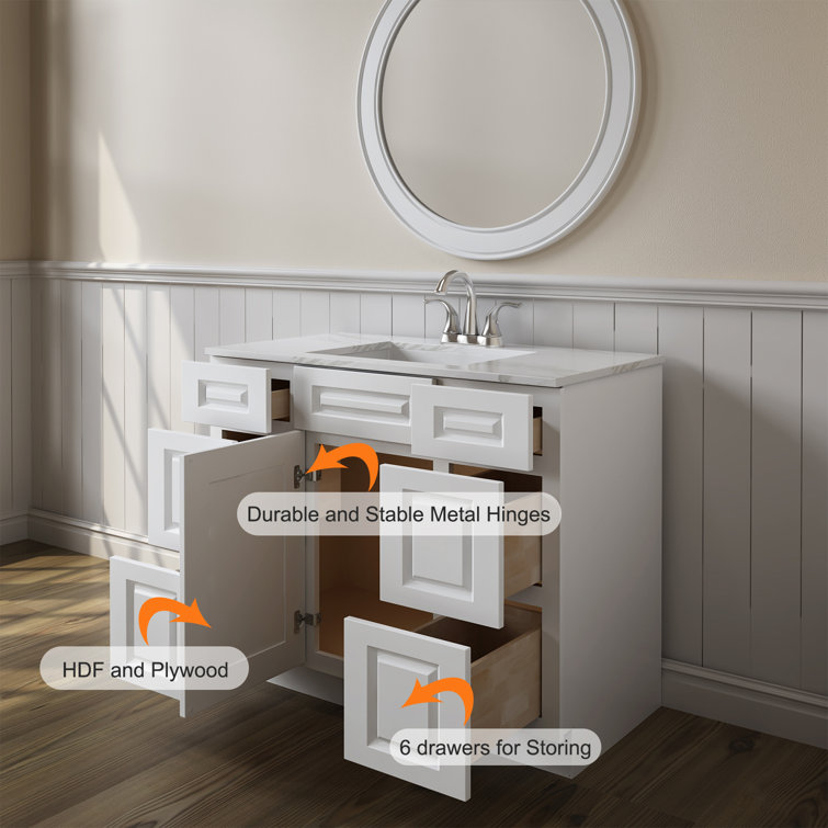 HOMEIBRO 42'' Single Bathroom Vanity Base Only Wayfair Canada
